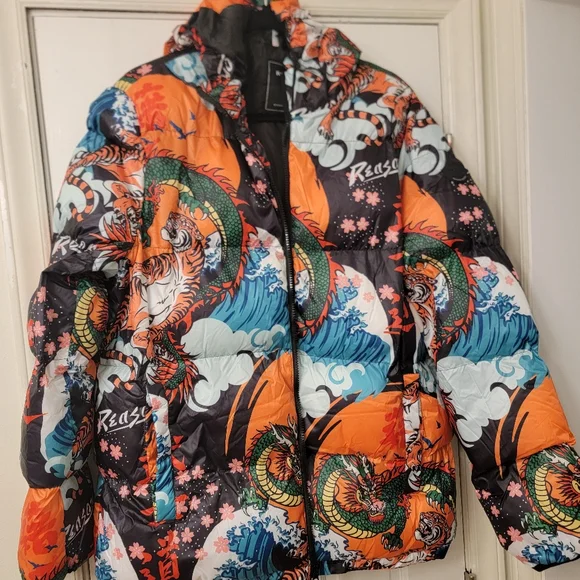 NWT Reason Street Culture Clothing Tiger Dragon Jacket Size XL - Picture 4 of 5